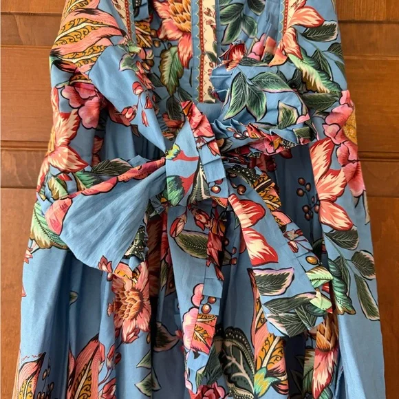 FARM Rio Blue Floral Maxi Dress with Pink & Green Botanicals - Picture 5 of 8
